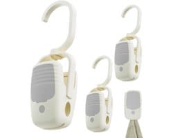 Wasknijpers met haken - Kledinghangers clips - Wasgoed ophangen - Afneembare haak - 3 stuks - Wit grijs