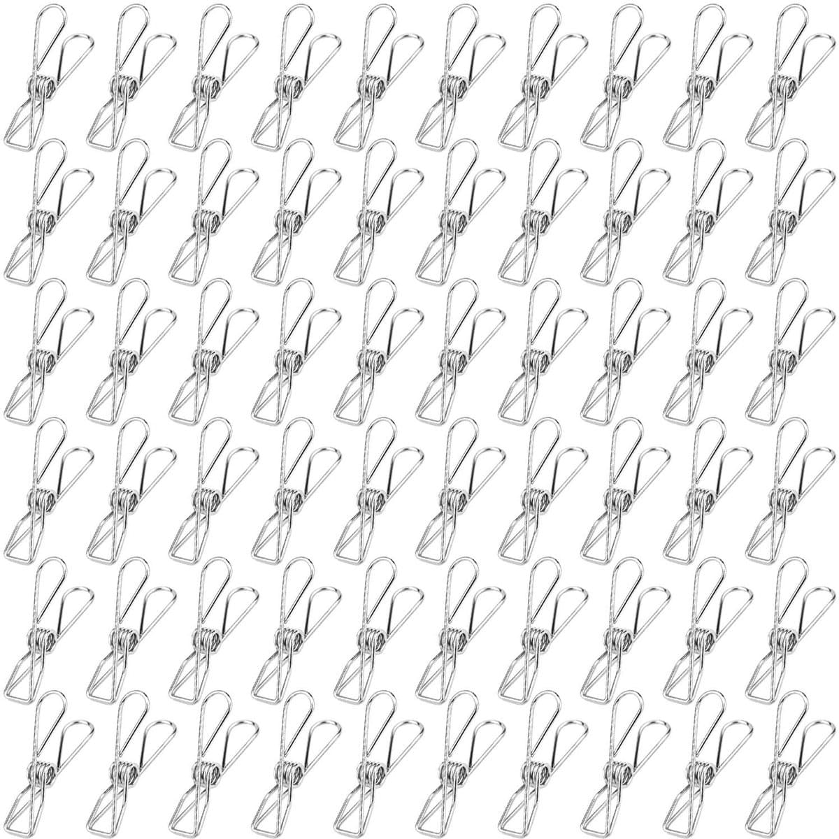 ZEYNOMAX- Wasknijpers 60 Stuks - Roestvrij Staal - Duurzaam - Antislip - Winddicht - Voor Binnen/Buiten - Compact en Draagbaar - Waslijnclips — afbeelding 1