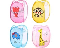 Vouwbare Wasmand Set van 4 Stuks - Mesh Wasmanden, Opvouwbare Opbergmanden voor Wasgoed, Speelgoed en Organisatie in Huis