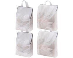 Dailygoods - Set van 4 Netwaszakken met Rits en Handgreep - Ideaal voor Ondergoed en Sokken