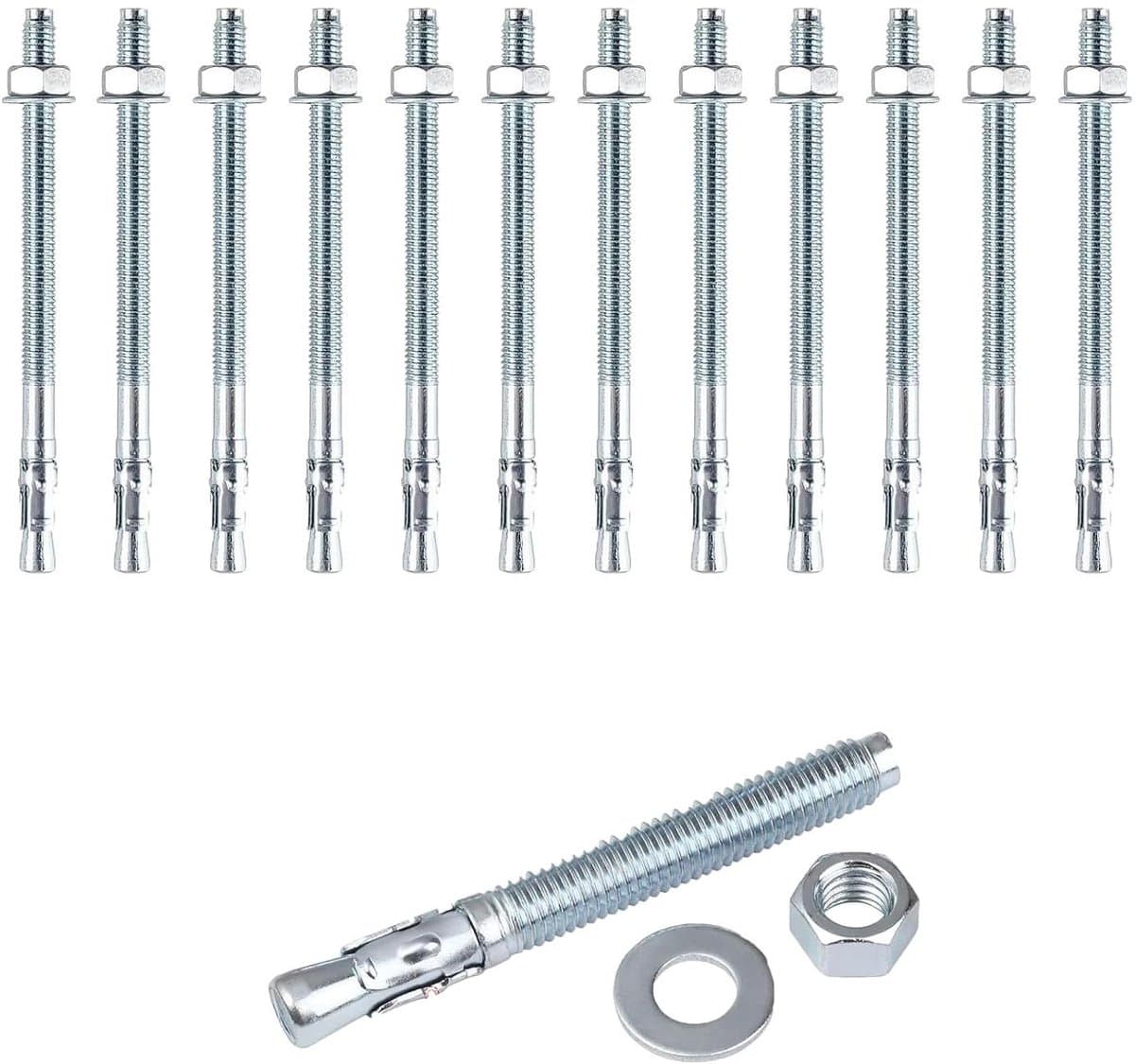 Boutanker Zware Belasting - Betonanker Metaal - Krachtige Montage - Corrosiebestendig Koolstofstaal - M10 x 100mm - Zilver — afbeelding 1