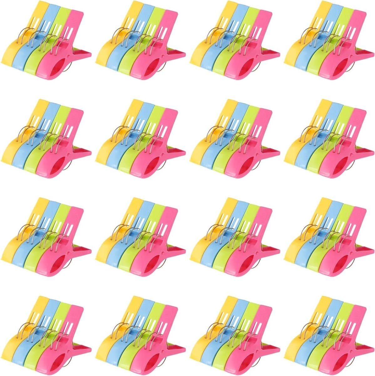 Grote plastic wasknijpers voor handdoeken - 64 stuks - ideaal voor strandhanddoeken, kleding en knijpen - 12.5x7.3x2.3cm — afbeelding 1