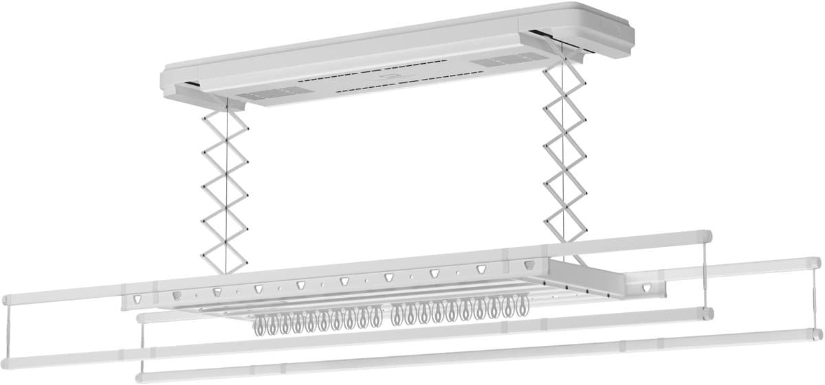 Wasophoogte® Elektrisch Droogrek - Plafonddroogrek Classic - Droogrek - Droogrek Elektrisch - Plafond Droogrek - 35 kg draagvermogen — afbeelding 1