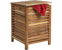 Wasmand - 80 liter - uitneembare waszak - acaciahout