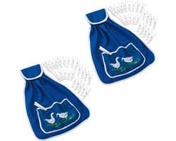 Wasknijperzakken met knijpers - Knijperhouder set - Wassen en drogen - Met handige lus - 335 x 45 cm - Donkerblauw