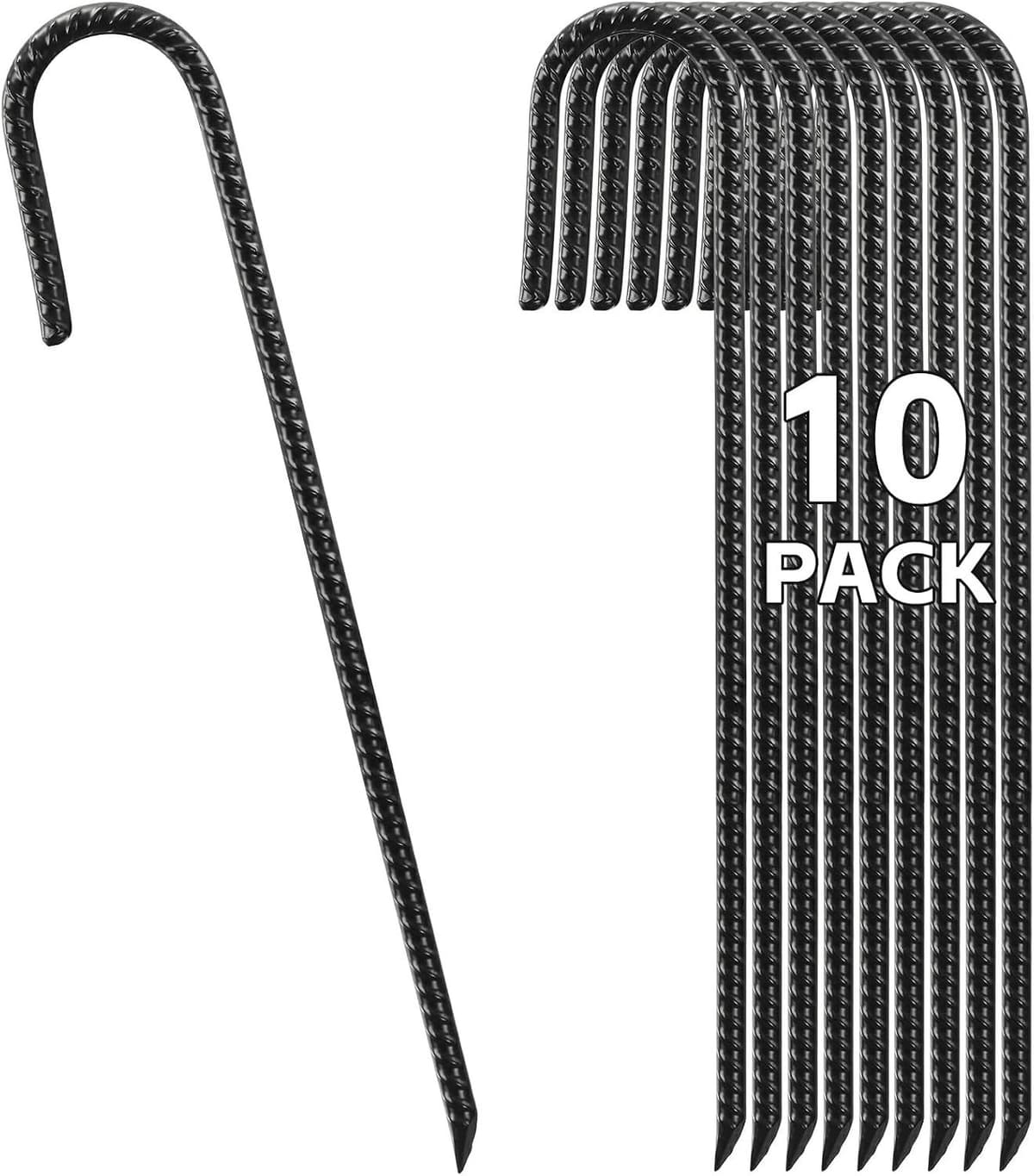 Zware Grondankers voor Trampoline en Tent - 40 cm, Set van 10, Gegalvaniseerde Haken, Tuinpinnen en Stabiliteitsankers voor Camping en Buitenactiviteiten — afbeelding 1