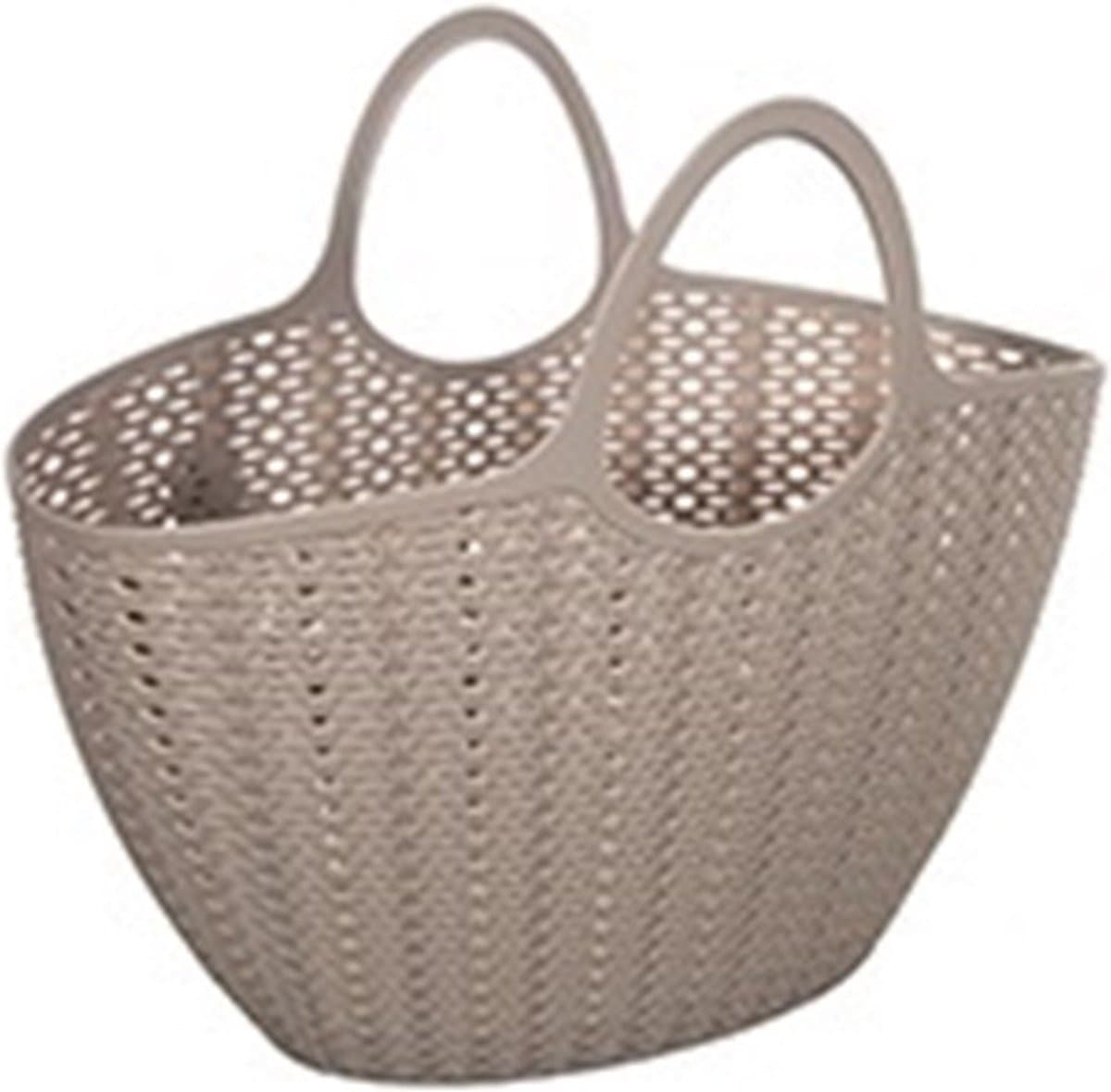CM Flexibele wasmand of draagtas - beige - 22 liter - kunststof - 50 x 20 x 40 cm - opbergen — afbeelding 1