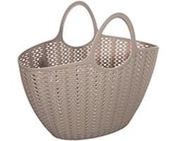 CM Flexibele wasmand of draagtas - beige - 22 liter - kunststof - 50 x 20 x 40 cm - opbergen