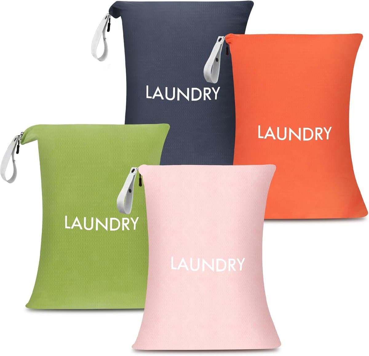 SnelShoppen - 4 Pack Waszakken voor Vuile Kleding, Reiswaszakken van Waterdicht Nylon, Ideaal voor Zwemmen, Yoga en Sport - 23.6"×17.7" — afbeelding 1