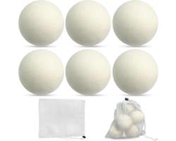 SnelShoppen - 6 Droogballen voor Wasdroger, Ø 8 cm, Natuurlijke Wasverzachter van 100% Ecologische Schapenwol, Vermindert Droogtijd, Duurzaam en Milie