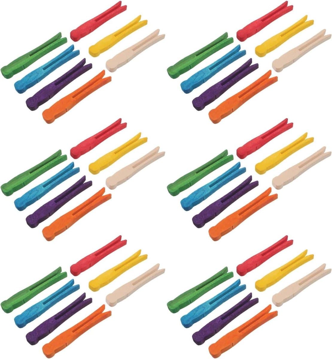 Houten Wasknijpers - Kleine Clips - Foto Decoratie - Stevige Platte Grip - 100 Stuks - Naturel Kleur — afbeelding 1