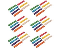 Houten Wasknijpers - Kleine Clips - Foto Decoratie - Stevige Platte Grip - 100 Stuks - Naturel Kleur