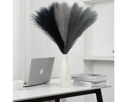 30 stuks 55 cm, pampasgras, kunstbloemen, pampasgras, decoratie, woonkamer, gedroogde bloemen, wollig, boho voor het decoreren van slaapkamer, woonkamer, bruiloft (driekleurig C)