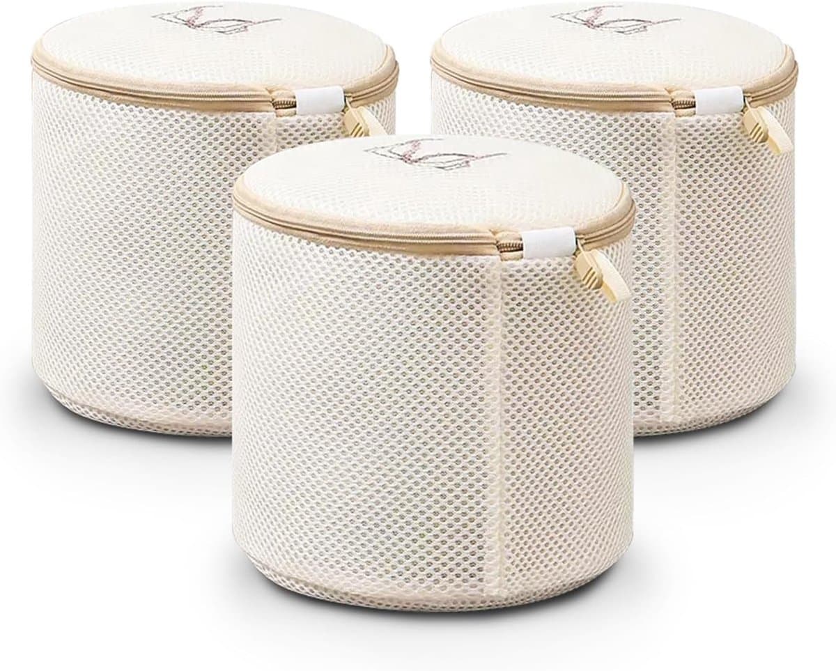 3 Stuks Wasnet voor Bh's - Duurzame Waszakken met Premium Rits voor Bescherming en Onderhoud van Bh's, Ideaal voor Wassen van Kleding en Sokken — afbeelding 1