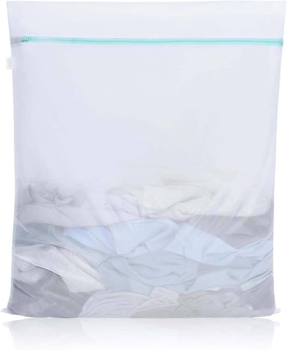 Groot wasnet 70 x 90 cm, extra grote waszak met ritssluiting voor wasmachine, herbruikbare reiswaszakken en wasgoed bescherming — afbeelding 1