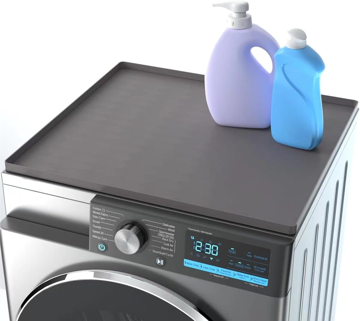 Wasmachine Accessoires - Siliconen Antislip Mat - 1 Stuk 60x50 cm - Waterdicht Met Opstaande Rand - Voor Wasmachine Droger En Keuken - Zwart — afbeelding 1