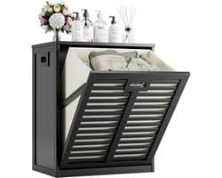 Dailygoods- Wasmandkast 63 Liter - Verwijderbare Waszak - Metalen Handgreep - Kantelbaar - Multifunctioneel Opbergproduct - Geschikt voor Keuken/Badkamer - Opbergkast