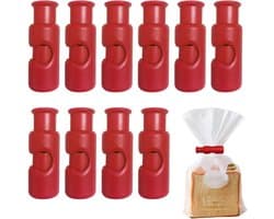 Zak Klemmen - Snack Clips - Voedsel Bewaren - Sterke Afdichting - 10 Stuks - Rood
