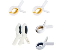 Dailygoods- Handdoekclips 6 stuks - Antislip - Duurzaam - Voor bevestiging - Voor grote voorwerpen - Roestvrijstalen veer - 9,5 x 6,5 x 1,8 cm - Wasknijpers