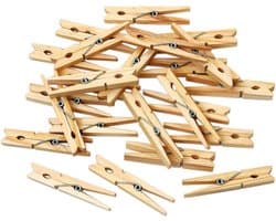 Houten Knijpers - Wasknijpers Hout - Kaarten Ophangen - Onbeschilderd Hout - 72 cm - Natuurlijk
