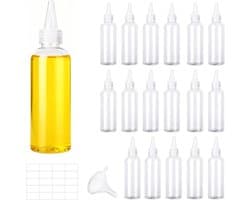 Knijpflessen Set - Transparant - 50 ml - Lekvrij Ontwerp - Voor Reizen en Keuken