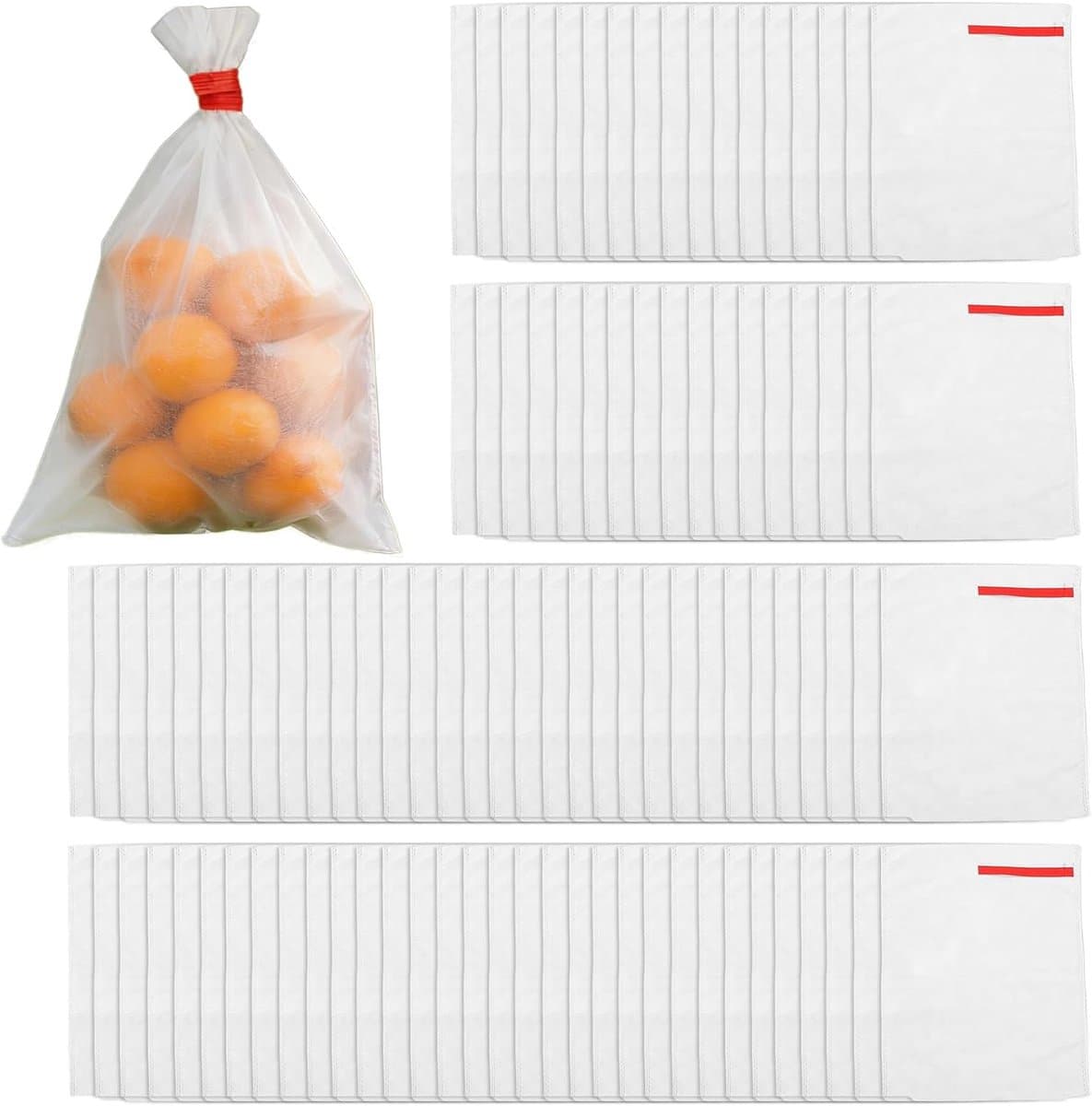 Fruitzakken - Beschermzakken - Gewassen Beschermen - Met Trekkoord - 100 stuks - Wit — afbeelding 1