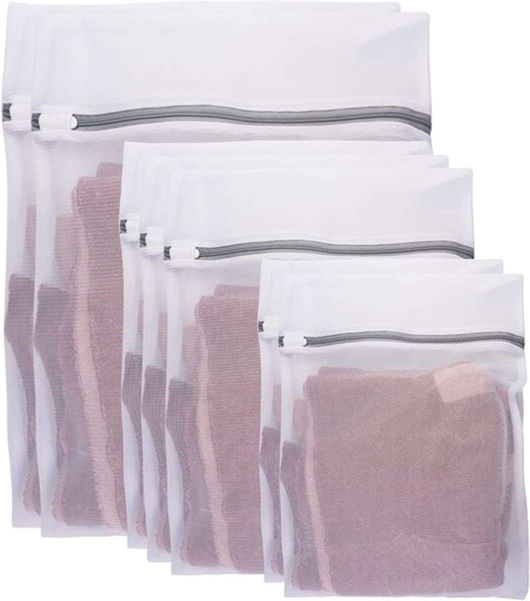 7 stuks herbruikbare waszakken voor wasmachine - groot wasnet met ritssluiting - netzak voor ondergoed, sokken, trui (23 x 28,5 cm, 29 x 38,5 cm, 39 x 48 cm) — afbeelding 1