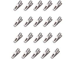 Handdoekclips - Wasknijpers Kledingclips - Kleding Drogen - Roestvrij Staal - 40 stuks - Zilver