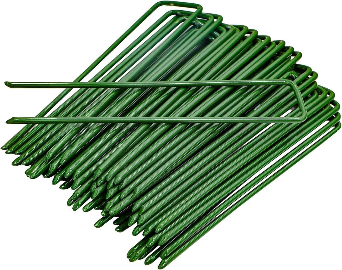 U-vormige tuinpennen voor het bevestigen van onkruiddoek, grasmatten en netten - 15CM, 40 stuks — afbeelding 1