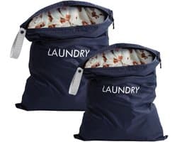 Dailygoods- Waszak Set van 2 - Waterdichte Reiswaszakken - Opvouwbare Vuile Waszak - 45 x 60 cm / 35 x 55 cm - Handig voor Onderweg - Ruimtebesparend Ontwerp - Waszakken