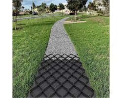Grond rooster stabilisator - Oprit stabilisator Geo rooster - Opritten aanleggen - Hoge laterale sterkte - 2 inch hoogte - Zwart