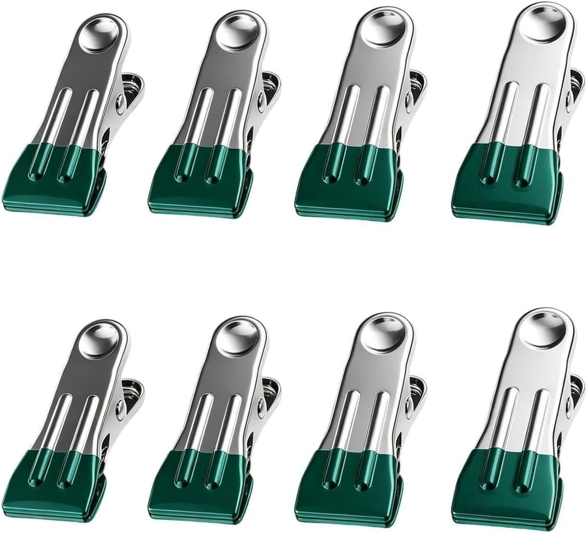 Metalen Wasknijpers - Kledingclips Hanger - Huishoudelijk Gebruik - Roestvrij Staal - 8 Stuks - Groente — afbeelding 1