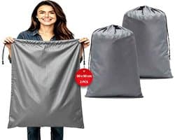 SnelShoppen - 2-Piece Reistas Waszakken 60 x 90 cm, Grote Capaciteit 120L, Duurzaam 420D Materiaal, Grijs, Perfect voor Reizen, Camping, Feestjes, en