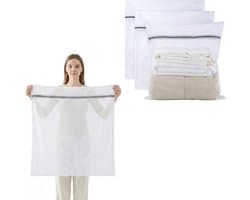 SnelShoppen - Pack van 3 Grote Wasnetten 60 x 60 cm met Rits - Herbruikbare Waszak voor Wasmachine - Geschikt voor Hemden, Truien, Jassen en Werkkledi