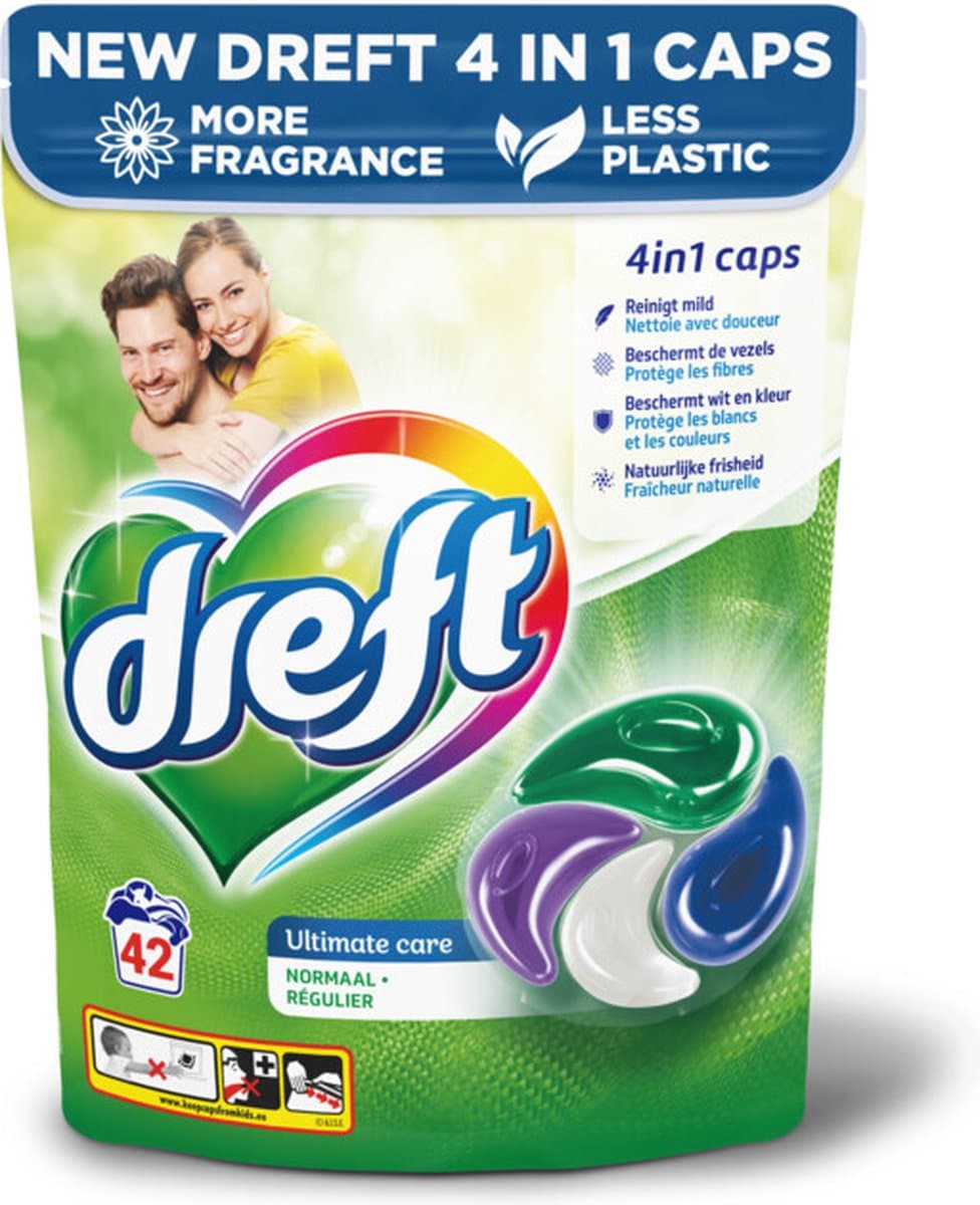 Dreft Wasmiddel Capsules Ultimate Care - 42 stuks — afbeelding 1