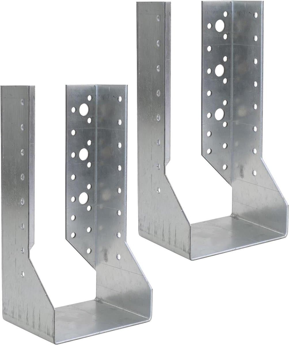Allecta - Set van 2 balkenschoenen 100x200mm - Draagschoen met 52 gaten - Verzinkt staal Z275 — afbeelding 1