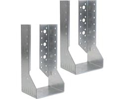 Allecta - Set van 2 balkenschoenen 100x200mm - Draagschoen met 52 gaten - Verzinkt staal Z275