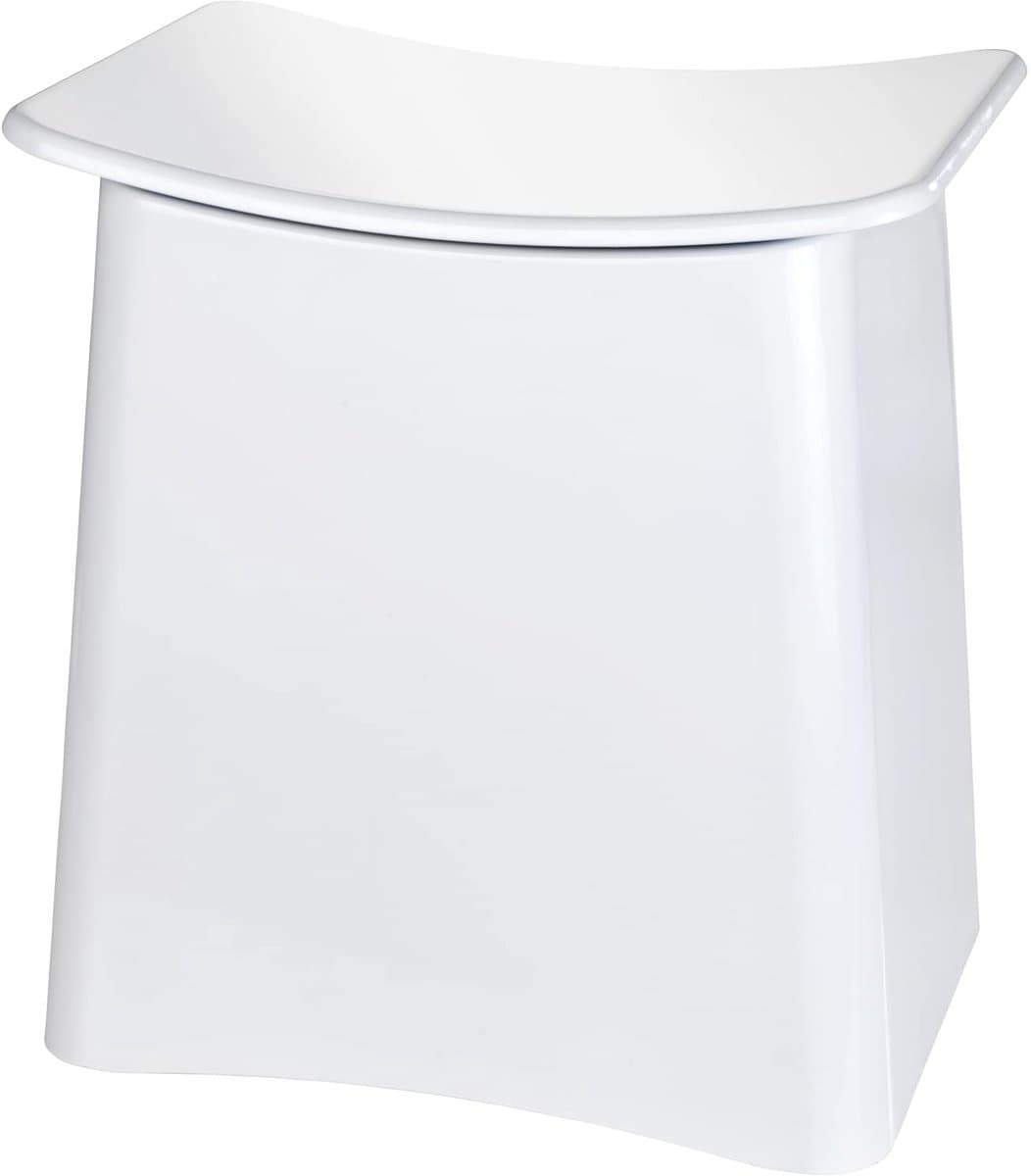 Unyqoos® Witte multifunctionele kruk met uitneembare waszak voor badkamer — afbeelding 1