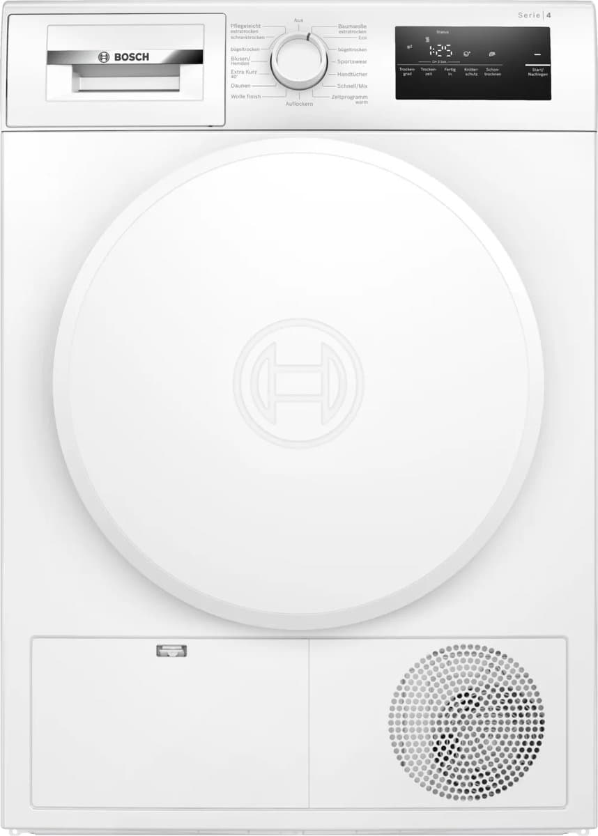 Bosch WTH83004 - Wasmachine - Vrijstaand - Voorbelading - Condensatie - Wit - Knoppen - Touch - 112 - DE display — afbeelding 1