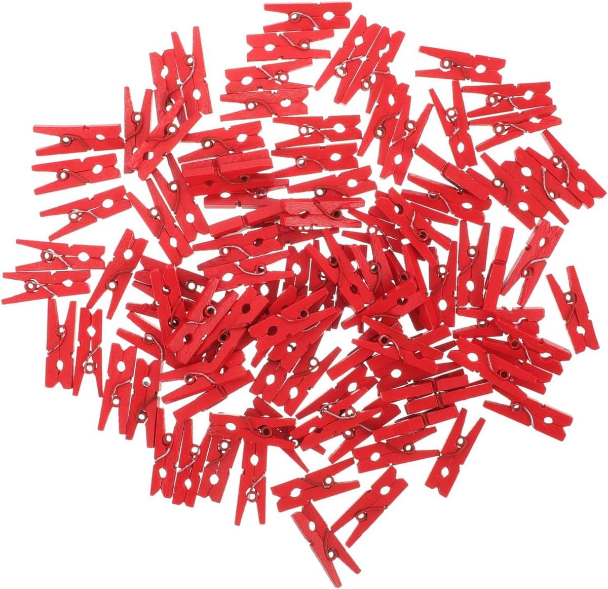 100 Stuks Mini Houten Knijpers voor Foto's, Knutselen en Decoratie — afbeelding 1