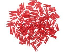 100 Stuks Mini Houten Knijpers voor Foto's, Knutselen en Decoratie