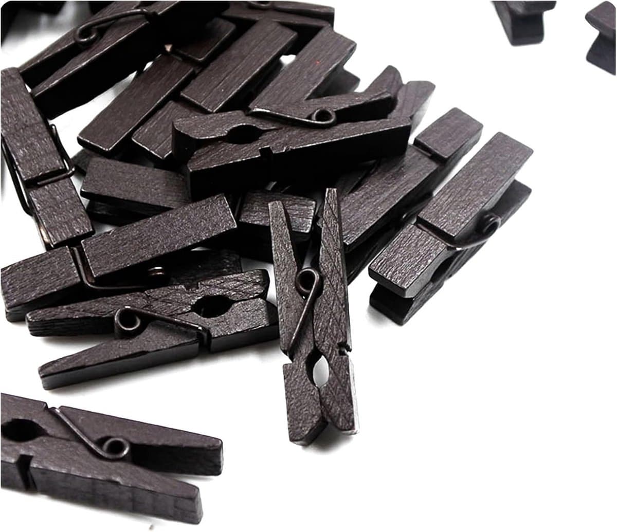 Houten Wasknijpers - 100 Stuks, Mini Gekleurde Clips voor Foto's en Decoratie, 3,5 cm — afbeelding 1