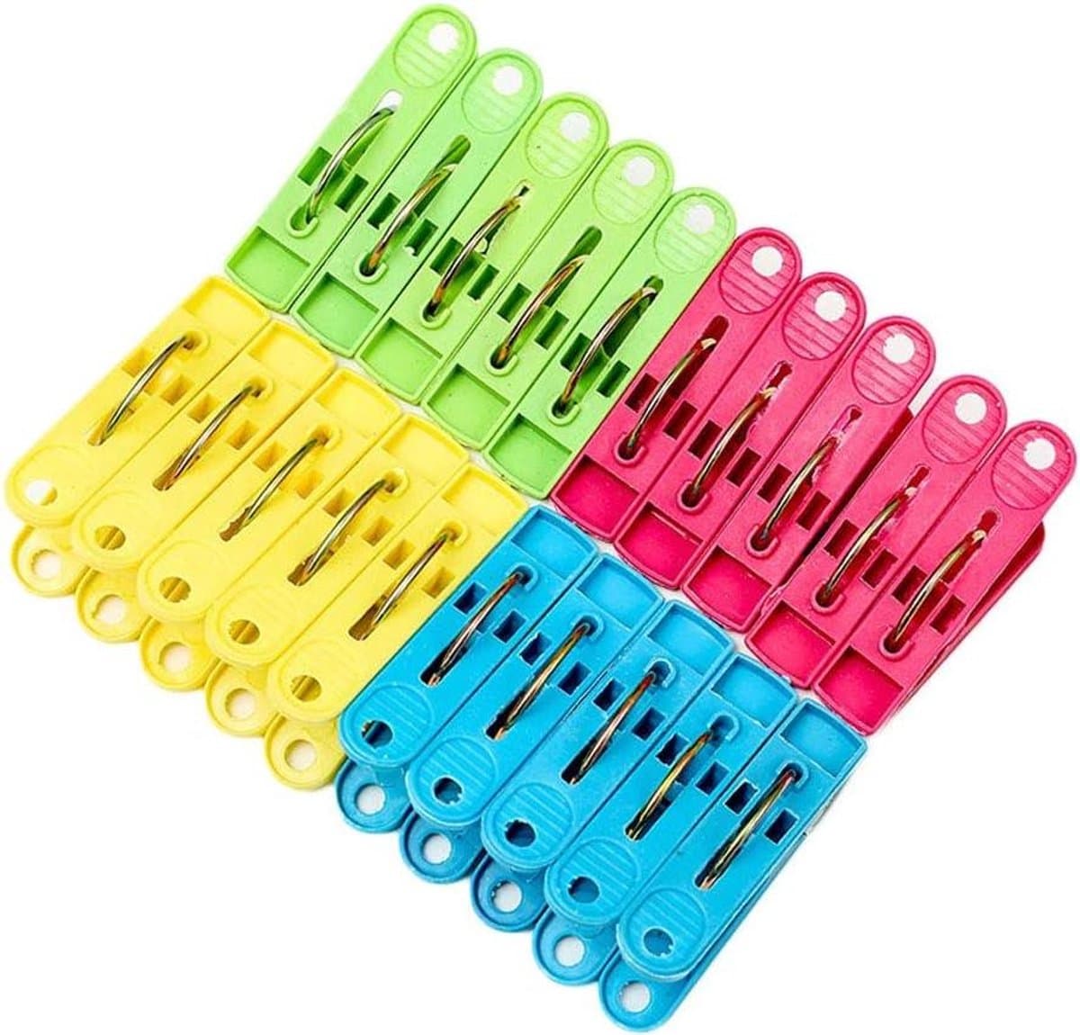 20 Plastic Hanger Clips voor Wasknijpers en Afdichtingsclips - 4 Kleuren - PP Materiaal — afbeelding 1