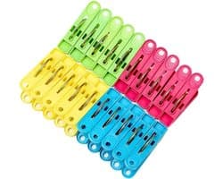 20 Plastic Hanger Clips voor Wasknijpers en Afdichtingsclips - 4 Kleuren - PP Materiaal