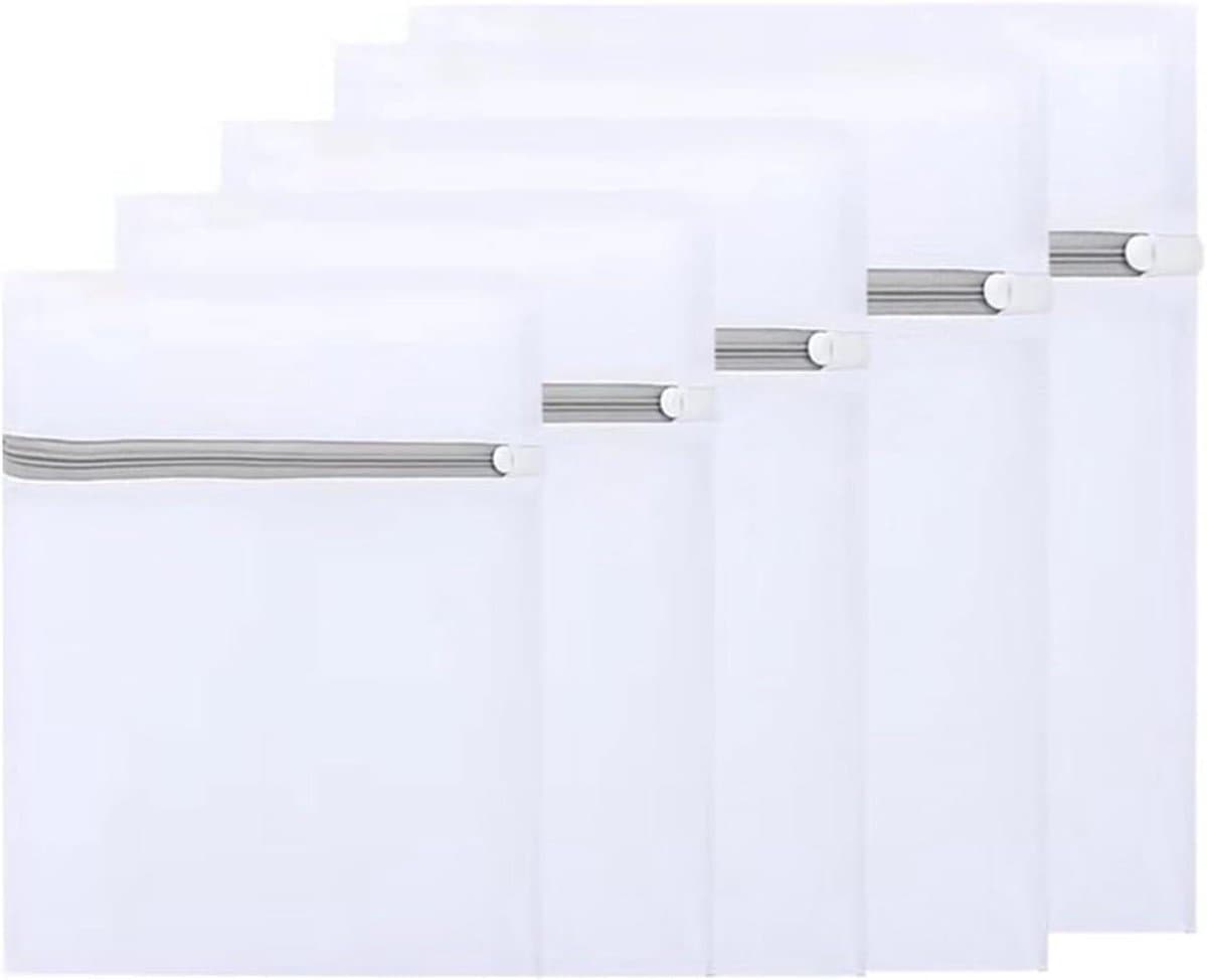 Mesh waszakken set van 5 stuks voor delicate kleding, met ophanglus - handige opbergzakken voor ondergoed, bh's, sokken, babykleding - wasnet met honingraatstructuur — afbeelding 1