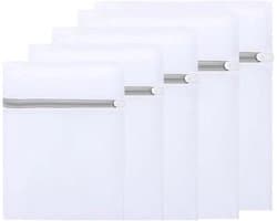 Mesh waszakken set van 5 stuks voor delicate kleding, met ophanglus - handige opbergzakken voor ondergoed, bh's, sokken, babykleding - wasnet met honingraatstructuur