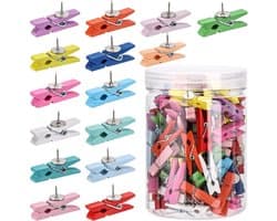 Kleurige Houten Push Pins Clips voor DIY en Creatieve Decoratie — afbeelding 1