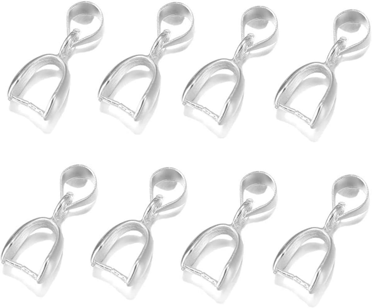 30x Zilveren Hanger Sluitingen - Koperen Knijpclips voor Kettingen en Sieraden Maken — afbeelding 1