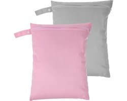 Set van 2 waterdichte waszakken 40 x 30 cm - herbruikbare waszakken voor kamperen, reizen en badpakken