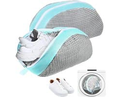 Waszak voor Schoenen 2 Stuks - Schoenwaszak Met Ritssluiting - Anti-Vervorming - Licht en Draagbaar - Herbruikbaar Wasnet - Grijs - 39 x 25 x 9 cm